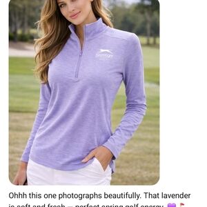 Slazenger Golf Lavender Quarter Zip Women's Medium Lightweight Performance